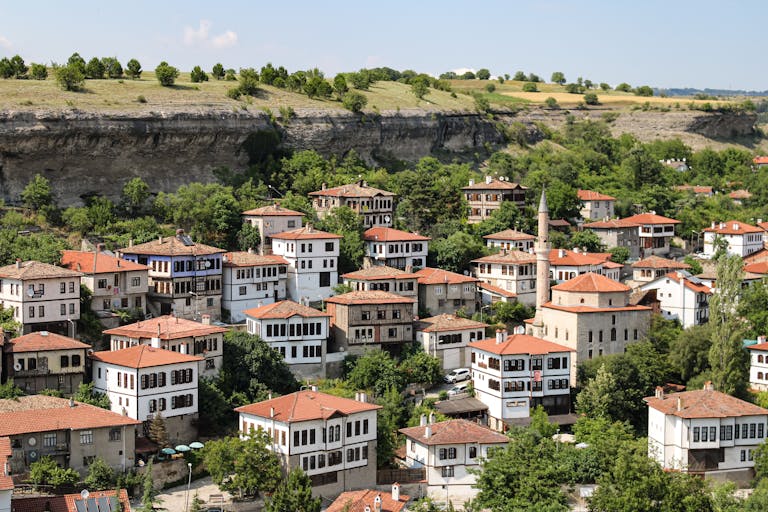 Houses Near Hill in Safranbolu, Turkey