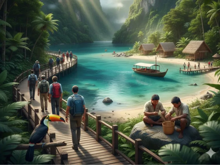 The concept of sustainable ecotourism: a balance between nature and local communities to achieve sustainable development.